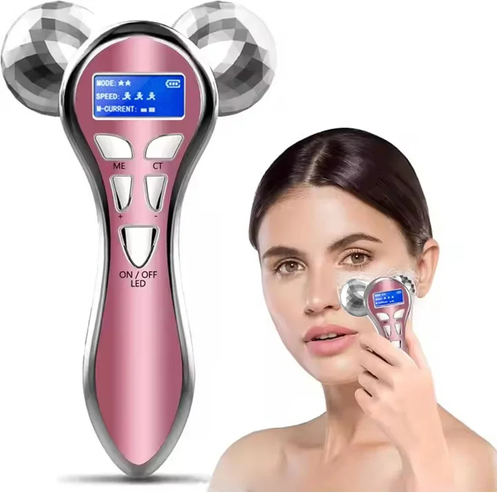 Electric Facial Slimming Rollor Facial Micro-current Beauty Instrument Face Lift Roller Massager Skin Tighten Beauty Devices