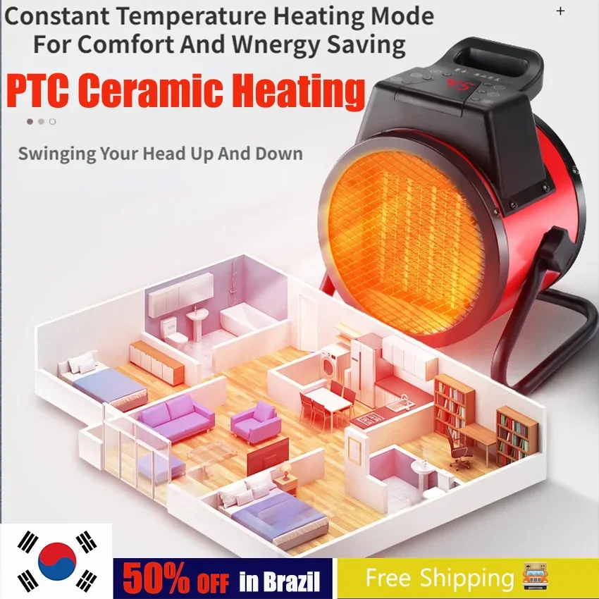 2000WElectricHeaterRoomWarmerMachineRoomHeaterFastHeat2GearAdjustOverheatProtection