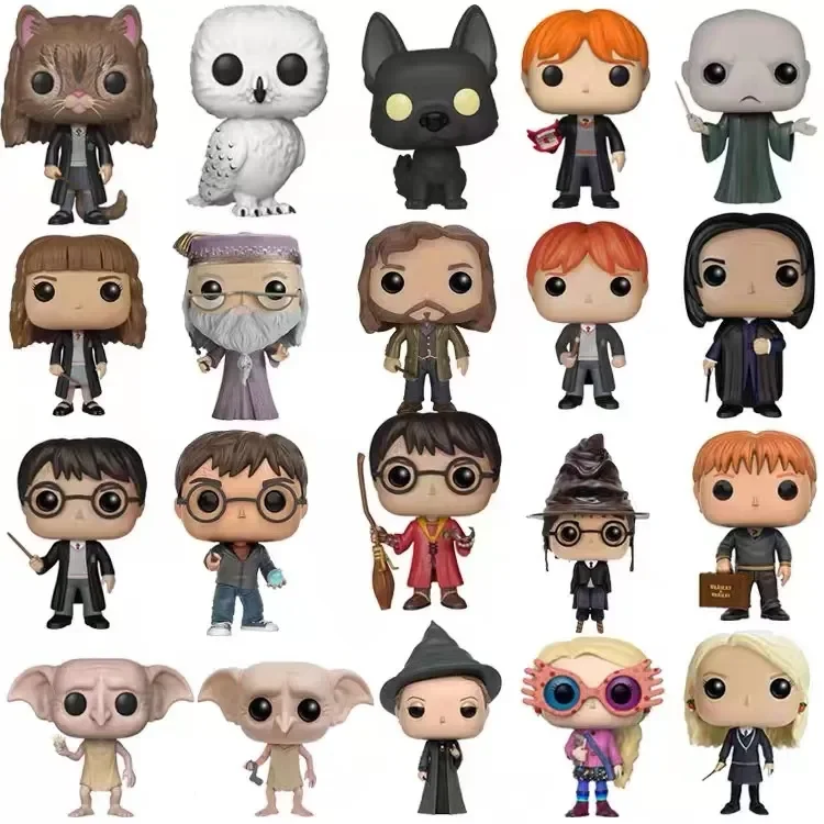 NUEVO FUNKO POP Voldemort Snape Luna Dobby Hermione Ron Malfoy Potter Rubeus Serie de muñecas de acción de vinilo Modelo Juguetes para niños