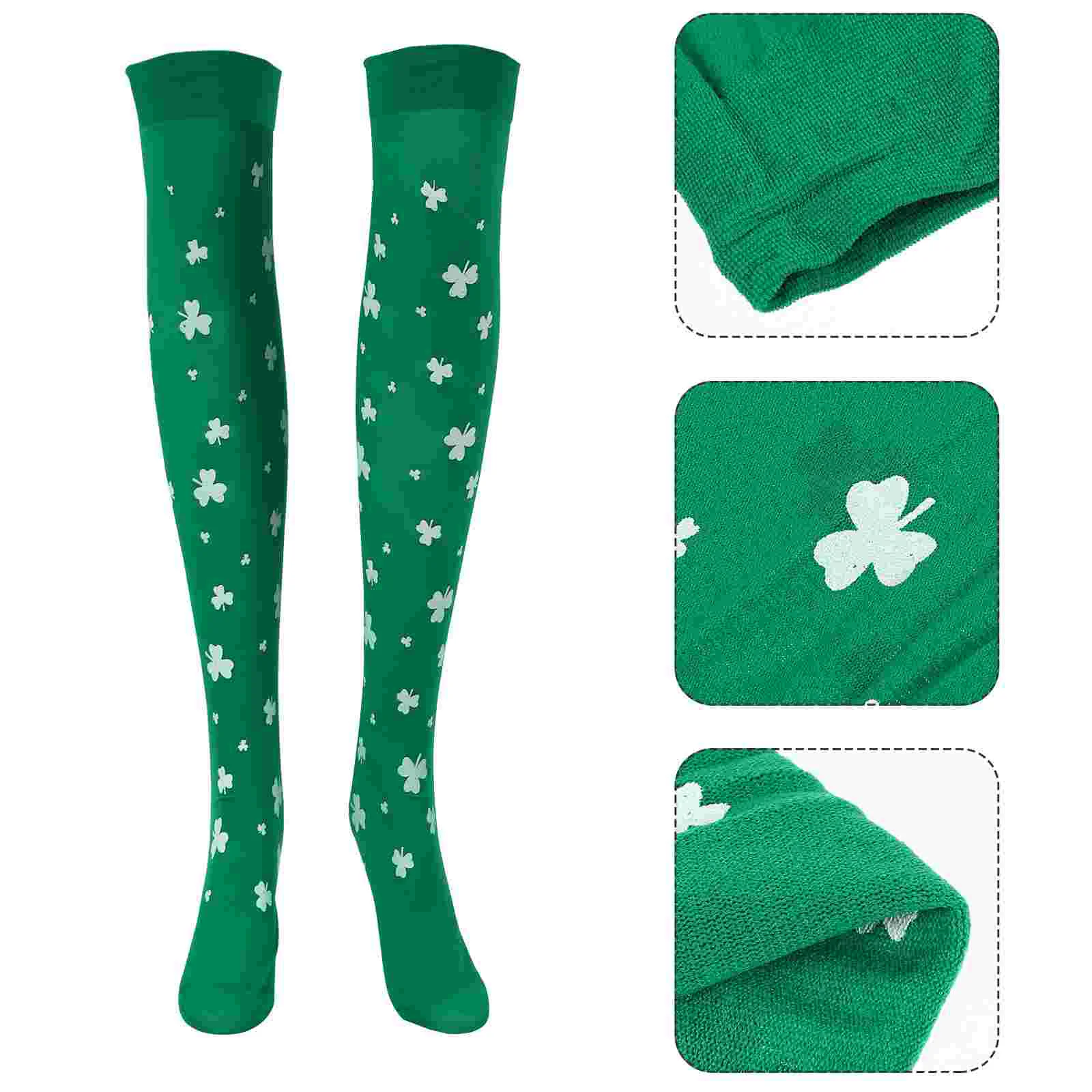 

St Patricks Day Socks 2 Pairs St Patricks Day Thigh High Stocking Over Knee Socks Lucky Shamrock Irish Green Lucky Gifts