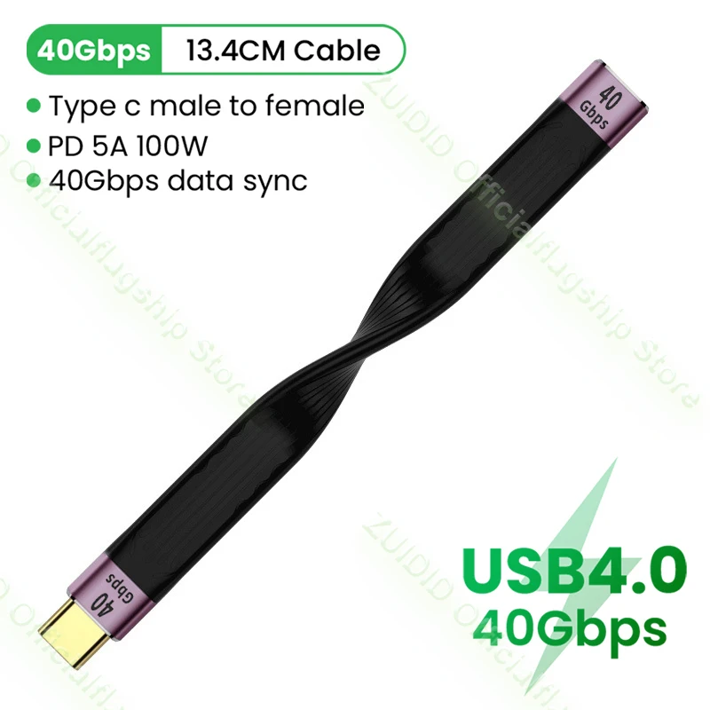 USB 4 Thunderbolt 3 Cable 100W 5A USB C to C Fast PD Cable E-Marker 40Gbps 4K/60Hz for Macbook Pro USB Type C Charger Data Cable best fast charging cable for android Cables