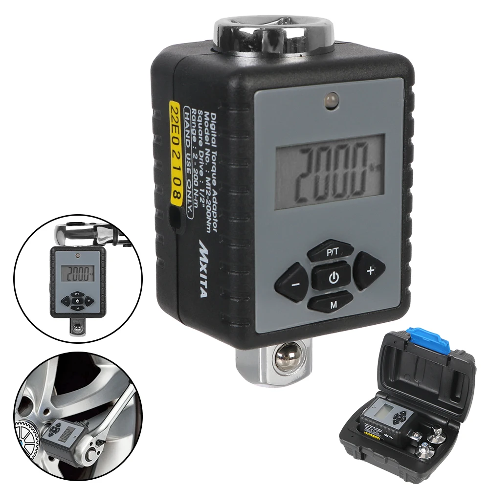 

Bike Car Repair Tool Digital Torque Wrench 1/2" 2- 200Nm Adjustable Professional Electronic Torque Wrench Measuring Meter