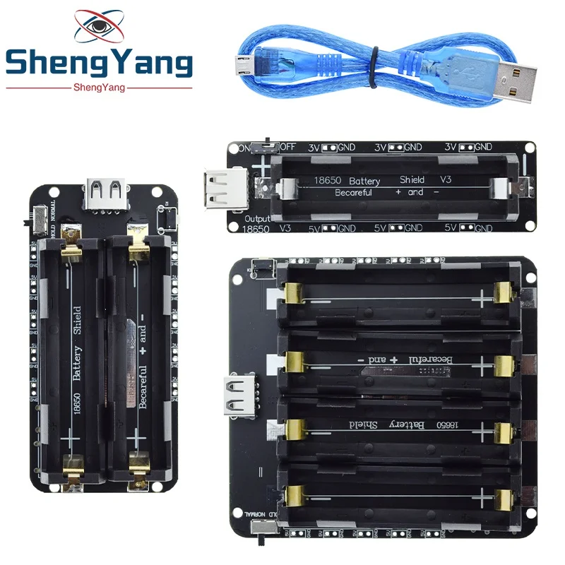Zweispannungs-18650-Lithium-Batterie-Shield V8 Mobile Power Erweiterungsplatine Modul 5V/3A 3V/1A Micro USB für Arduino ESP32 ESP8266