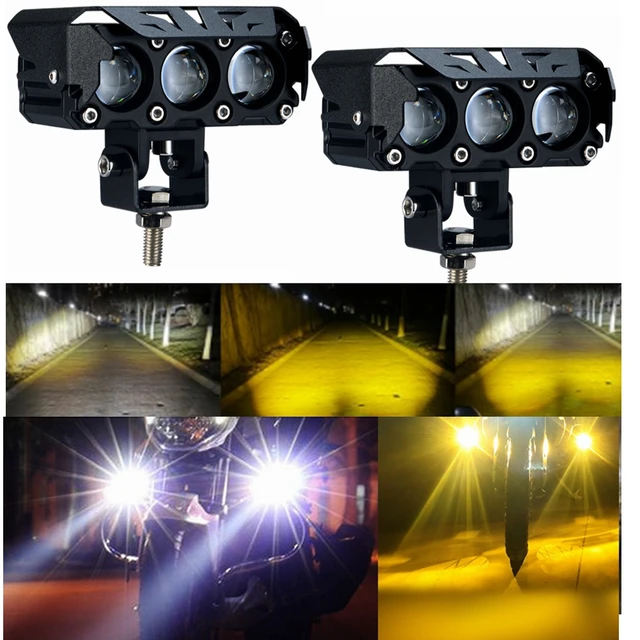 Hi/Low Beam Motorcycle Headlight Faros Auxiliares Moto Driving LED Fog  light for Universal Honda-Harley-BMW Front Spotlight Lamp - AliExpress