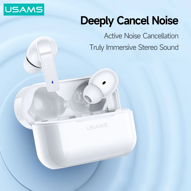 

USAMS LY06 ANC TWS Earbuds BT 5.0 Bass Headset HiFi Stereo Wireless Eaphone For iPhone Huawei Xiaomi Samsung Android Devices