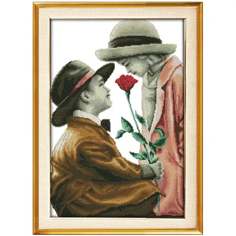 Lovers Innocence Girl Boy Patterns Counted Cross Stitch Set 11CT 14CT 16CT Stamped DMC Cross-stitch Kit Embroidery Needlework