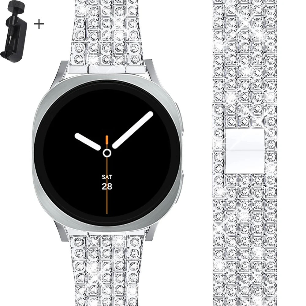 Elegant Diamond Band: Sturdy Stainless Steel Bracelet
