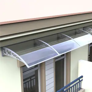 Auvent de fenêtre de Porte, abri de Parasol de Balcon, abri de Pluie pour  Porche Avant/arrière de la Zone Fumeurs, Supports incurvés en Alliage  d'aluminium (Transparent 120 x 120 cm) : 