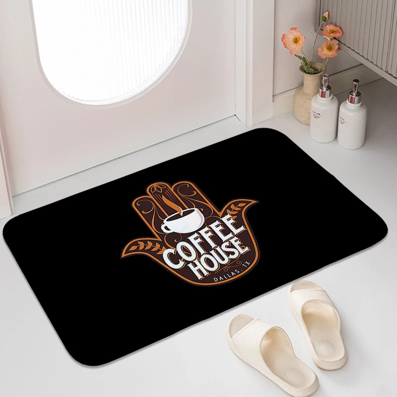 

Café Door Mat for Bathroom Rug for Bedroom Outdoor Entrance Doormat Modern Home Decoration Non Slip Living Room Floor Carpet