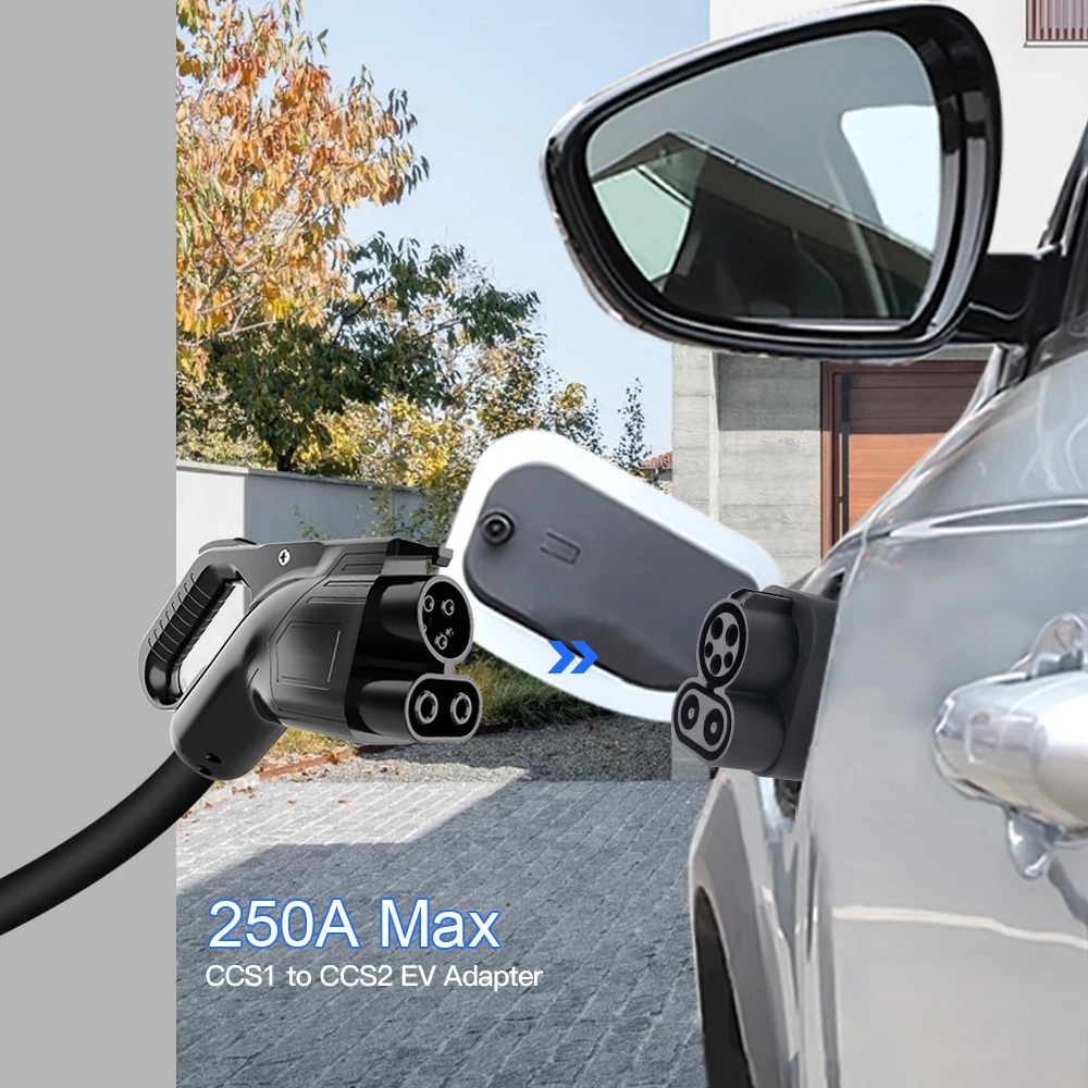 250A CCS1 To CCS2 EV Charging Adapter Fast Charging CCS1 On Public Station For Electric Vehicle Cars