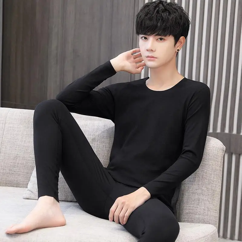 Children Underwear Suits Cotton Tank Underwear Autumn/Winter Teenagers Solid Color Set German Velvet for Men and Women Thermal Underwear Thick Underwear 12+y