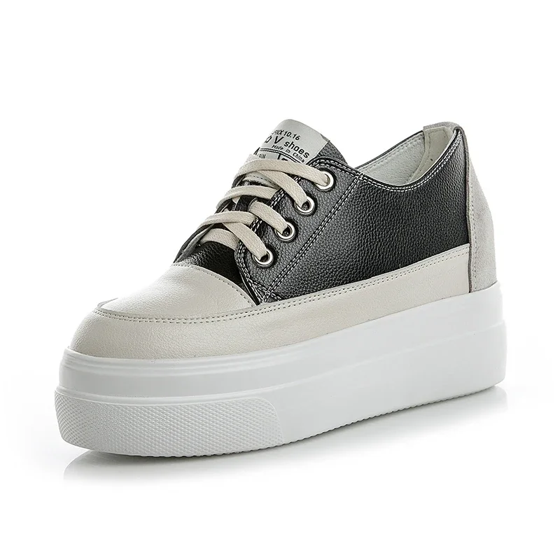 

Casual Sport Sneakers Women Thick Bottom Shoes Woman 2024 Fashion Chunky Flat High Heel Tennis Females Platform Splicing Daily