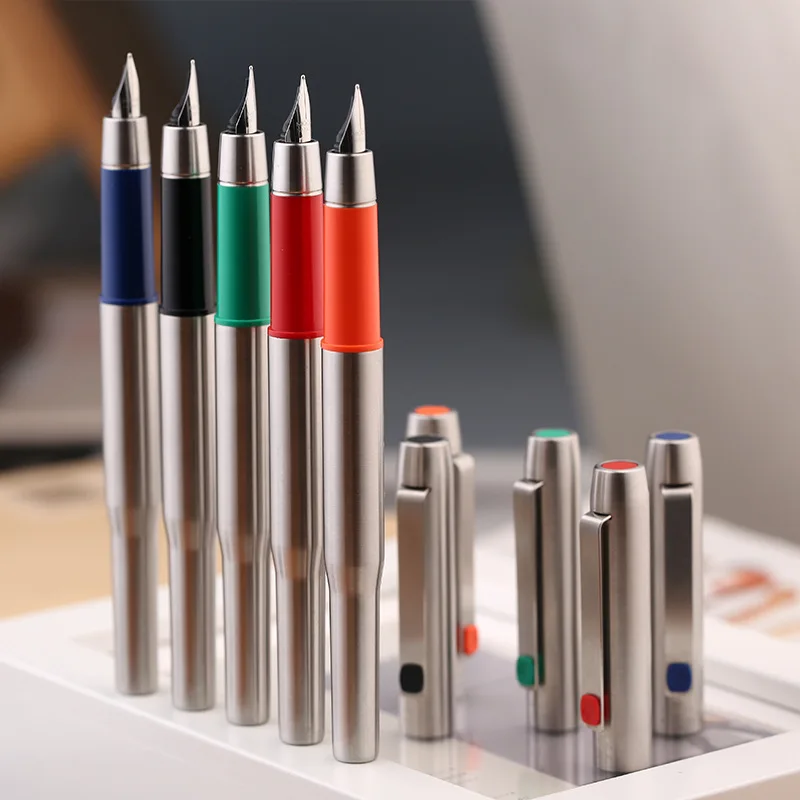 MAJOHN B25 Fountain Pen&Ballpoint Pen Stainless Steel  Pen Core,Ink Absorber,Ink Bag Dual-use,F-tip Durable Office Writing Pens 4