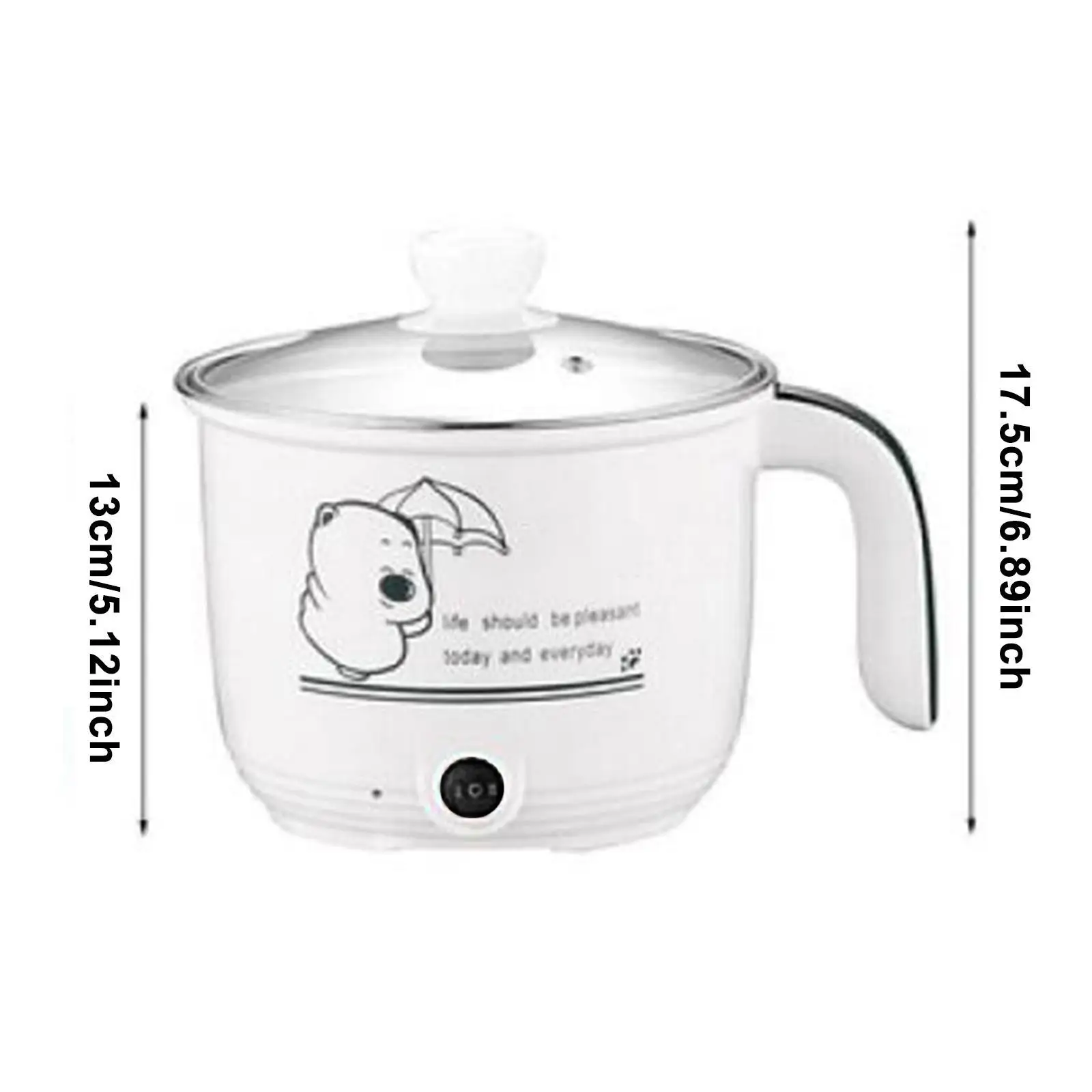 Electric Cooking Pot Nonstick 1.8L Stainless Steel Multifunctional 2 Gear Electric Skillet for Noodles Ramen Porridge Eggs 6
