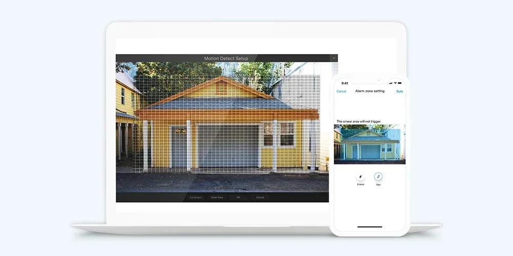 Dimostrazione della zona di rilevamento del movimento