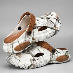 Breathable Men's Summer Clog Sandals - Soft Sole, Antiskid Beach & Home Slippers - 41 - 42 (Coffee)