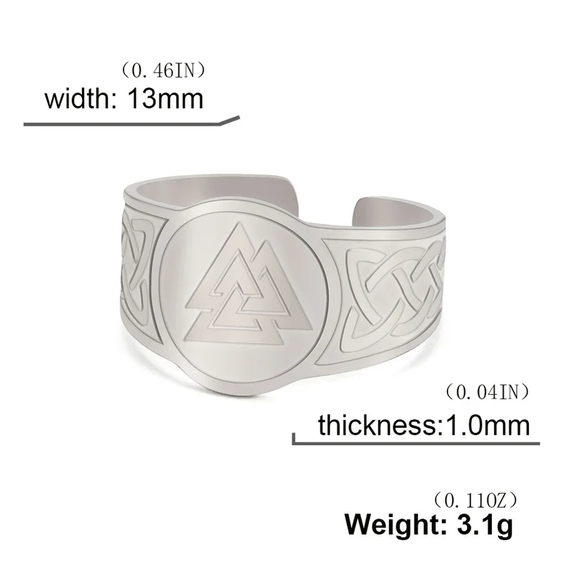 Keltische Hexen knoten Ring Edelstahl Schmuck Hexen knoten Fingerringe Hexerei Wicca Amulett Schutz ringe Party Geschenke – Detail 25