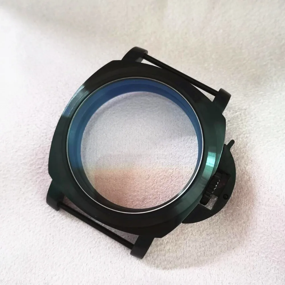 

44mm Black Scratch-Resistant Mineral Glass Brushed Case Watch Replacement Accessory Part For ETA 6497 6498 Seagull ST36 Movement