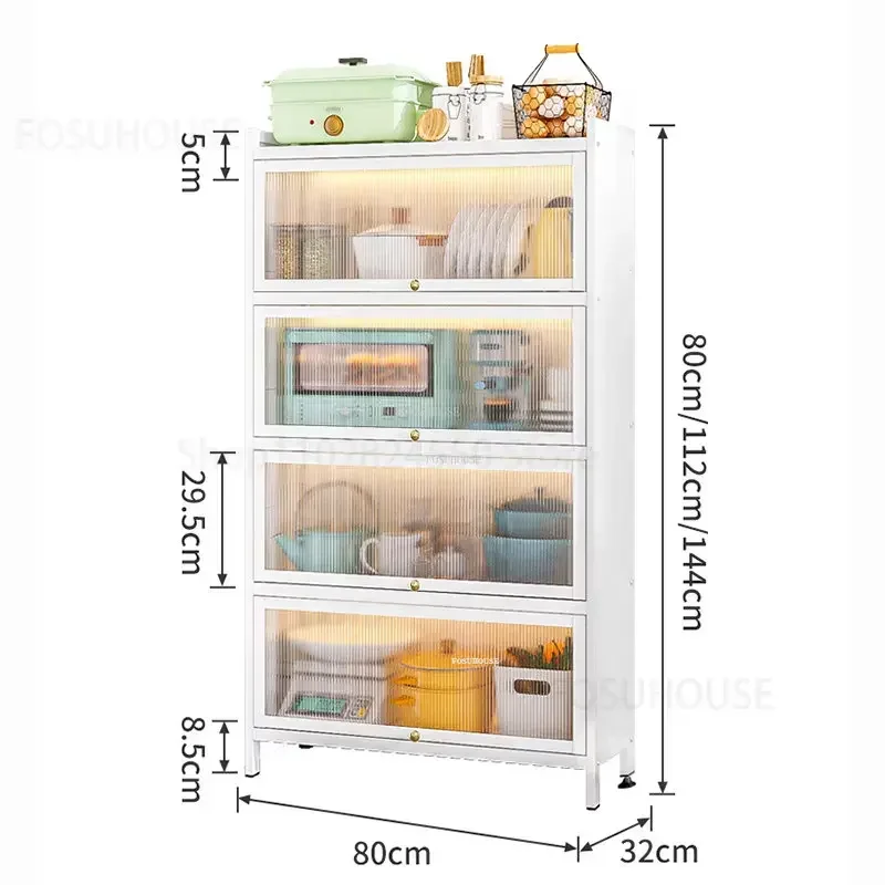 Home Kitchen Furniture Nordic Iron Kitchen Cabinets Living Room Balcony Multi-layer Crevice Snack Storage Cabinets with Wheels E 6