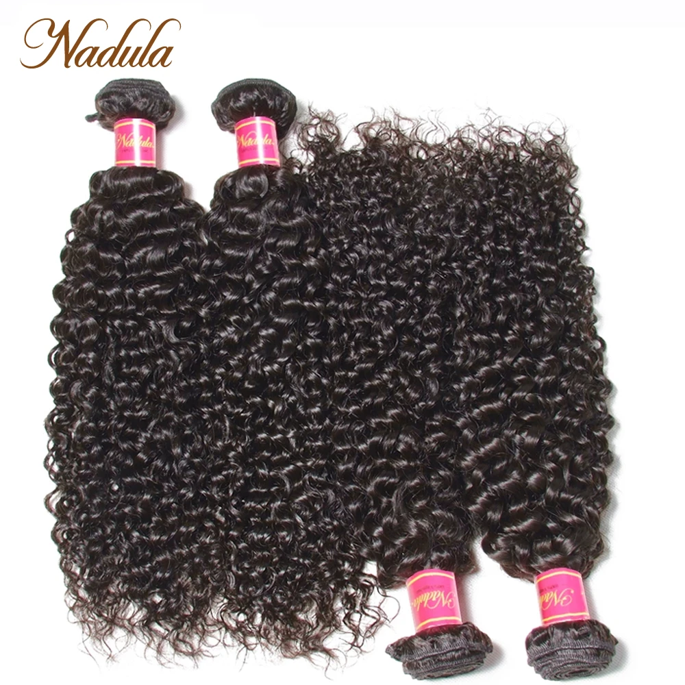 Nadula Hair 4pcs/Lot Brazilian Curly Hair Bundles Human Extensions 8-26INCH Remy Weaves Virgin Human Sale