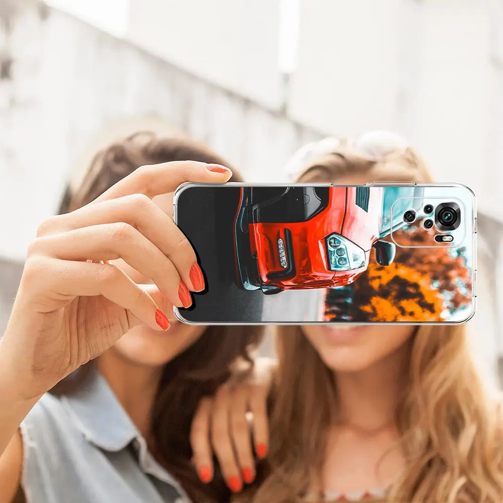 Vibrant Blue Red JDM Sport Car Clear Soft TPU Phone Case