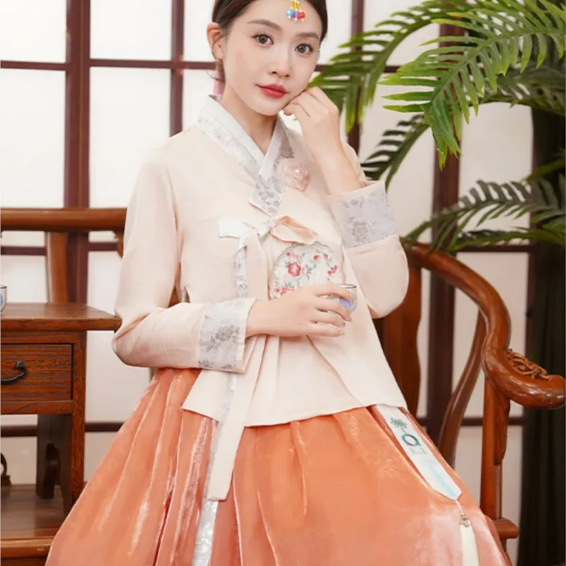 Hanbok Women's Adult Dance Performance Dress Ethnic Minority Korean Costume Clothing Daily Travel