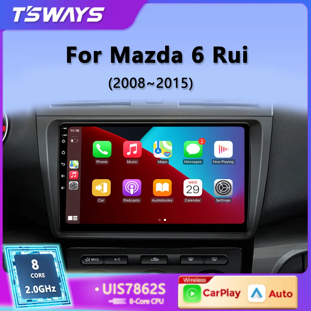 

Tsways Car Radio For Mazda 6 GH Series 1 2 2008 2009 2010 2011 2012 For Fiat Sedici Carplay Android Auto Multimedia Player 2 Din