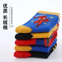 5 Pairs/Lot Disney Spiderman Cartoon Socks Leggings Baby Autumn Winter New Cotton Socks Warm Mid-calf Socks for Boys 1-12 Years 5