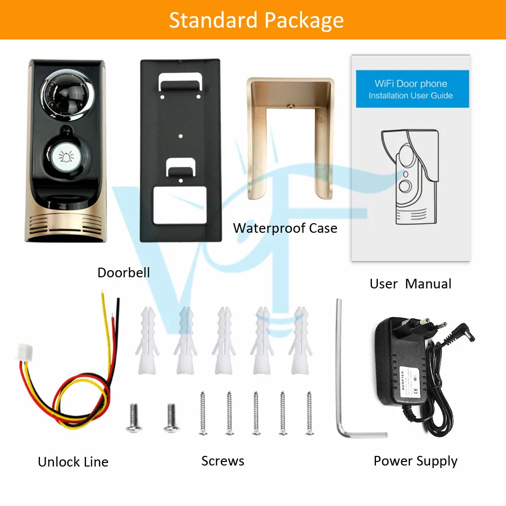 2PCS/Lot Home Wireless WiFi Remote Placa De Video Camera Doorphone APP Monitor 2 Way Audio Doorbell with Chime for House Villa