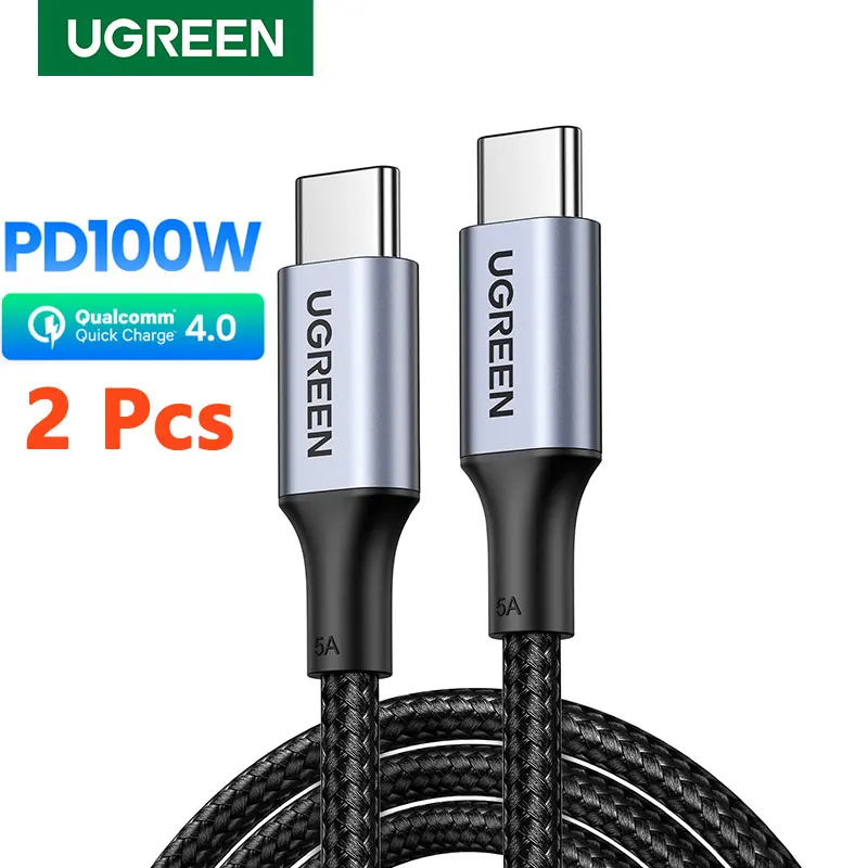 

UGREEN 2 Pack USB Type C to USB C Cable PD 100W 60W Charging Cable for Macbook Xiaomi Samsung Fast Charger 2pcs 1m 1.5m 2m USB C