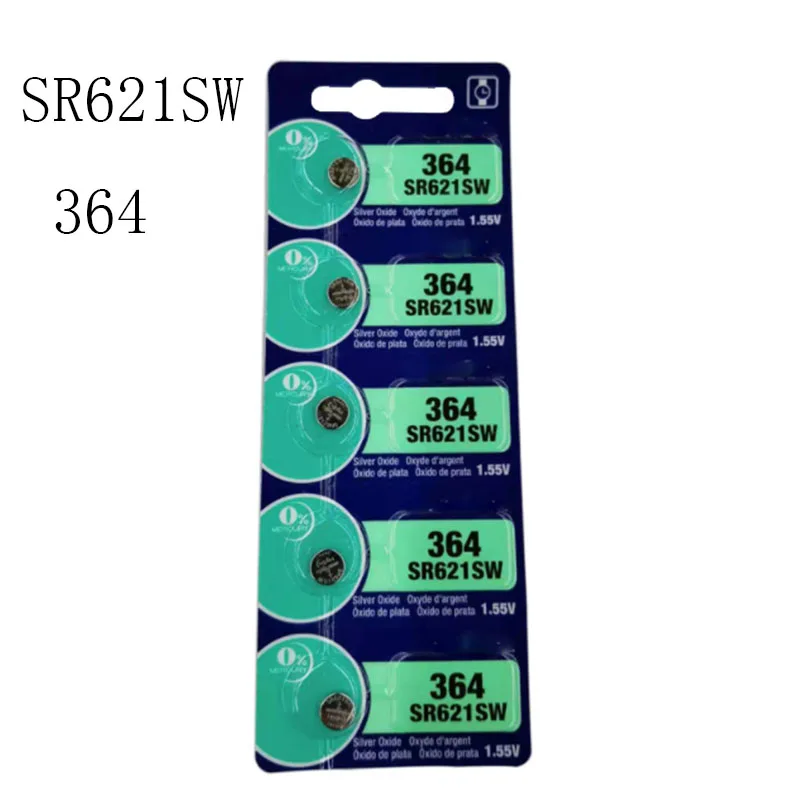 1 SONY 364 SR621SW SR621 LR621 SR60 Silver Oxide Watch Battery 0% Mercury