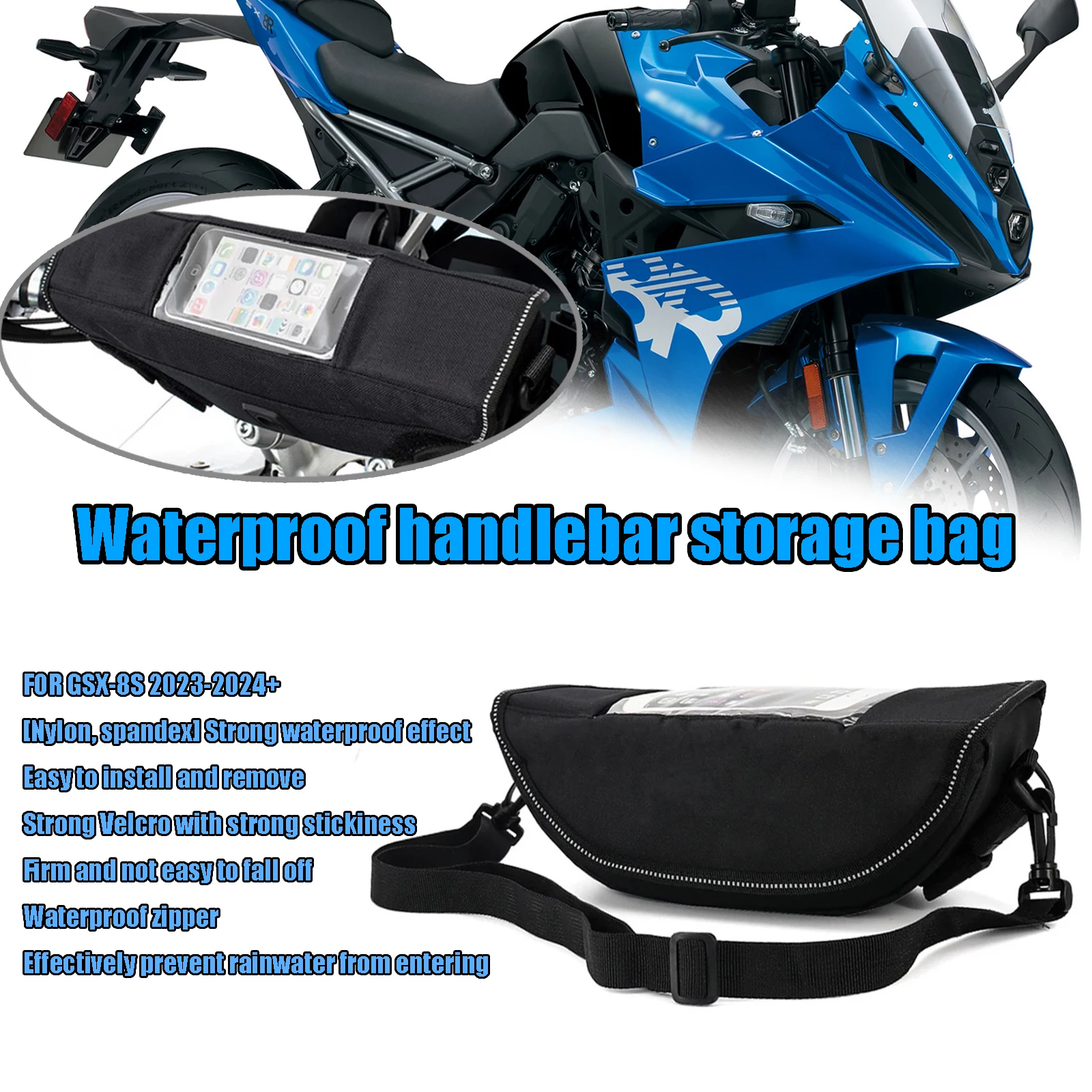 TIL GSX-8S GSX8S Motorcykel styrtaske vandtæt styropbevaringstaske støvtæt taske gsx-8s tilbehør_voghion.com