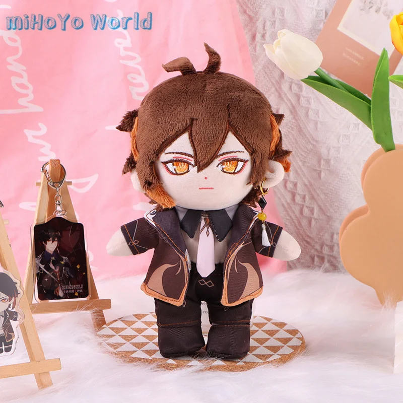 

MiHoYo Game Genshin Impact Zhongli 20cm Plush Dolls Clothes Rex Lapis Zhongli Original Changing Doll Morax Birthday Xmas Gifts