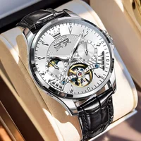 Montre mécanique automatique pour homme OLEVS 7103, montre squelette à volant haut de gamme, montre de luxe à phase de lune, montre-bracelet pour homme 1