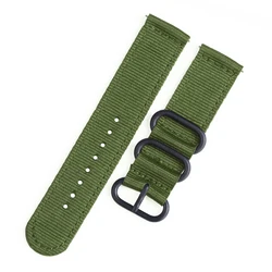 Woven Nylon Universal Watch Strap - Quick Release Fabric Wristband - 22mm (Green)