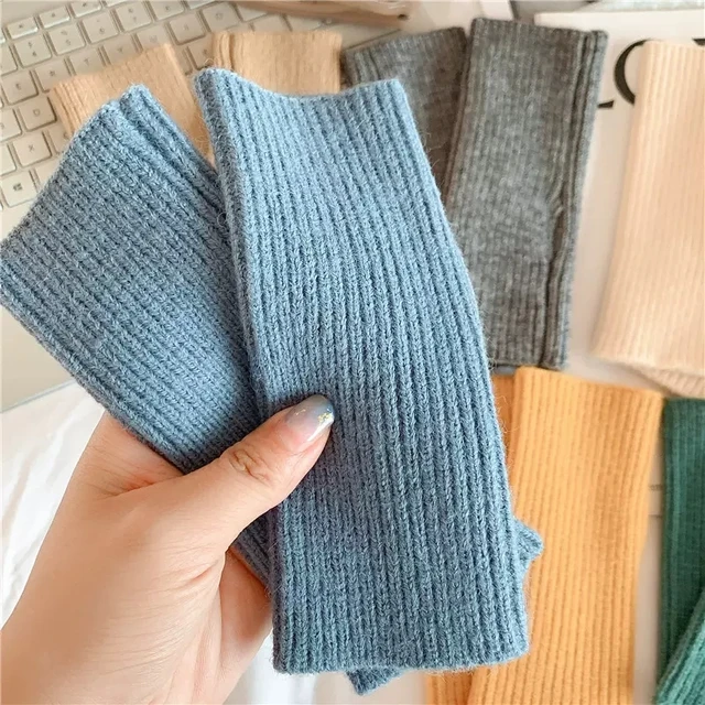 Guantes de lana sin dedos para hombre y mujer, manoplas de punto sin dedos  para pantalla táctil, cálidos, para invierno - AliExpress