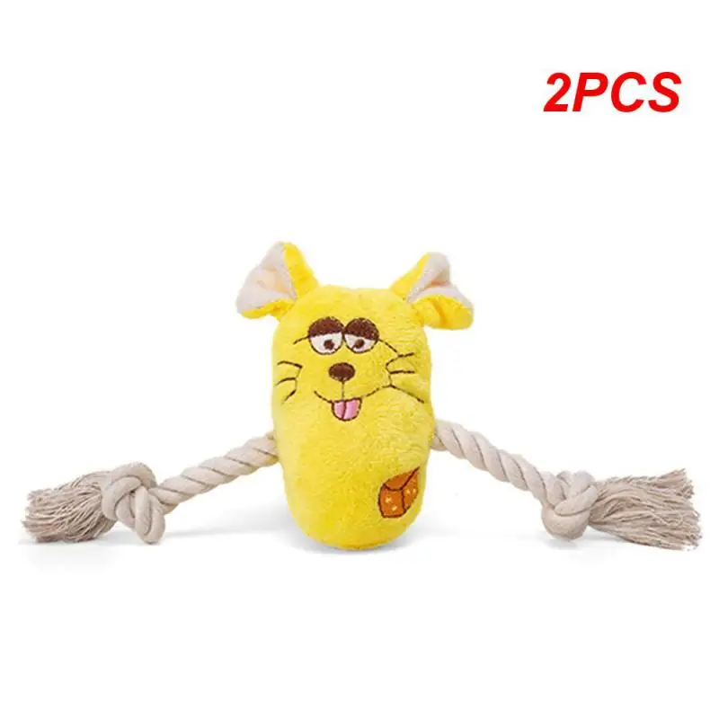 2Pcs Soft Peluche Mouse Pet Toy Cute Animal Rabbit Squeaky Sound Toys Per Cow Cat Dog Toy
