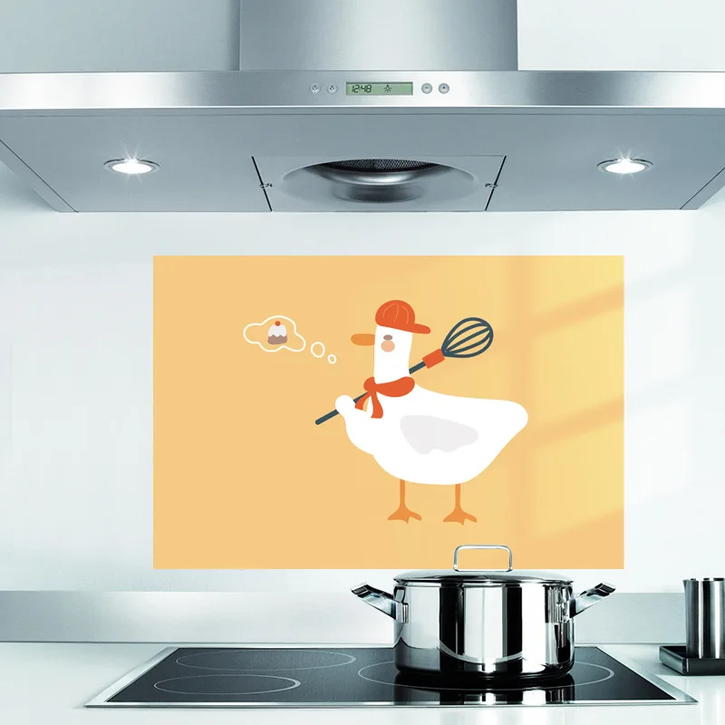 Oil Proof Wall Stickers Wallpaper Kitchen Backsplash Wall Sticker Waterproof Heat Resistant Tabletop Self-Adhesive Sticker oil proof wall sticker