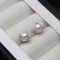 White pearl earring