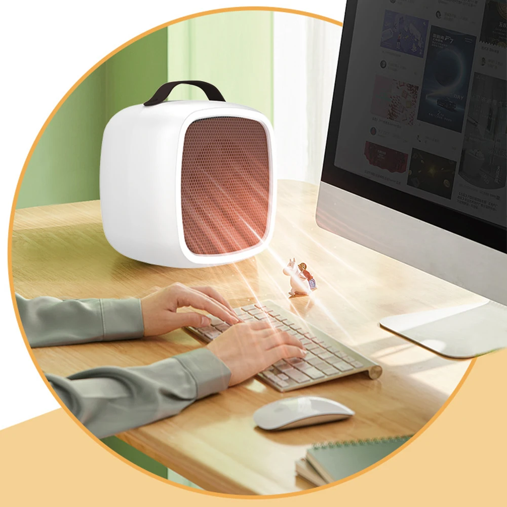 500W Heater Fast Heating Portable Small Space Lightweight Desktop Warm Air Heater Indoor Office Household Warmer Fan
