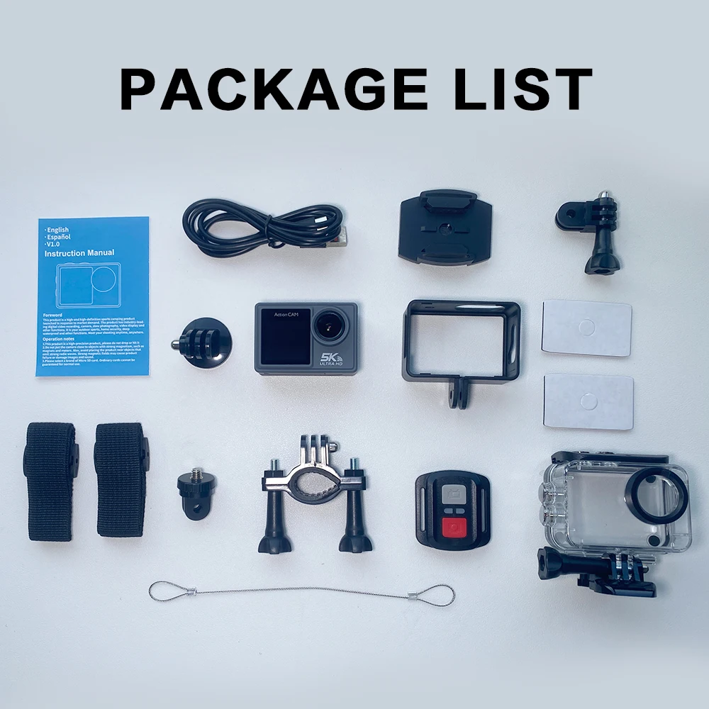 5K 30 fps action camera Electronic Image Stabilization 4K60fps waterproof action camera Dashcam Webcam 2