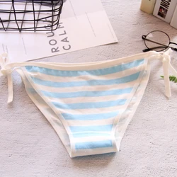 Kawaii Striped Mini Bikini Lingerie Set - Blue, Pink, White - One Size (3)