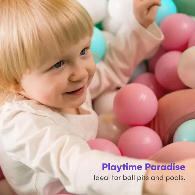 Ball Pit Balls for Kids, Plastic Refill Balls, 200 Pack, Phthalate and BPA Free, Includes a Reusable Storage Bag with Zipper, Br