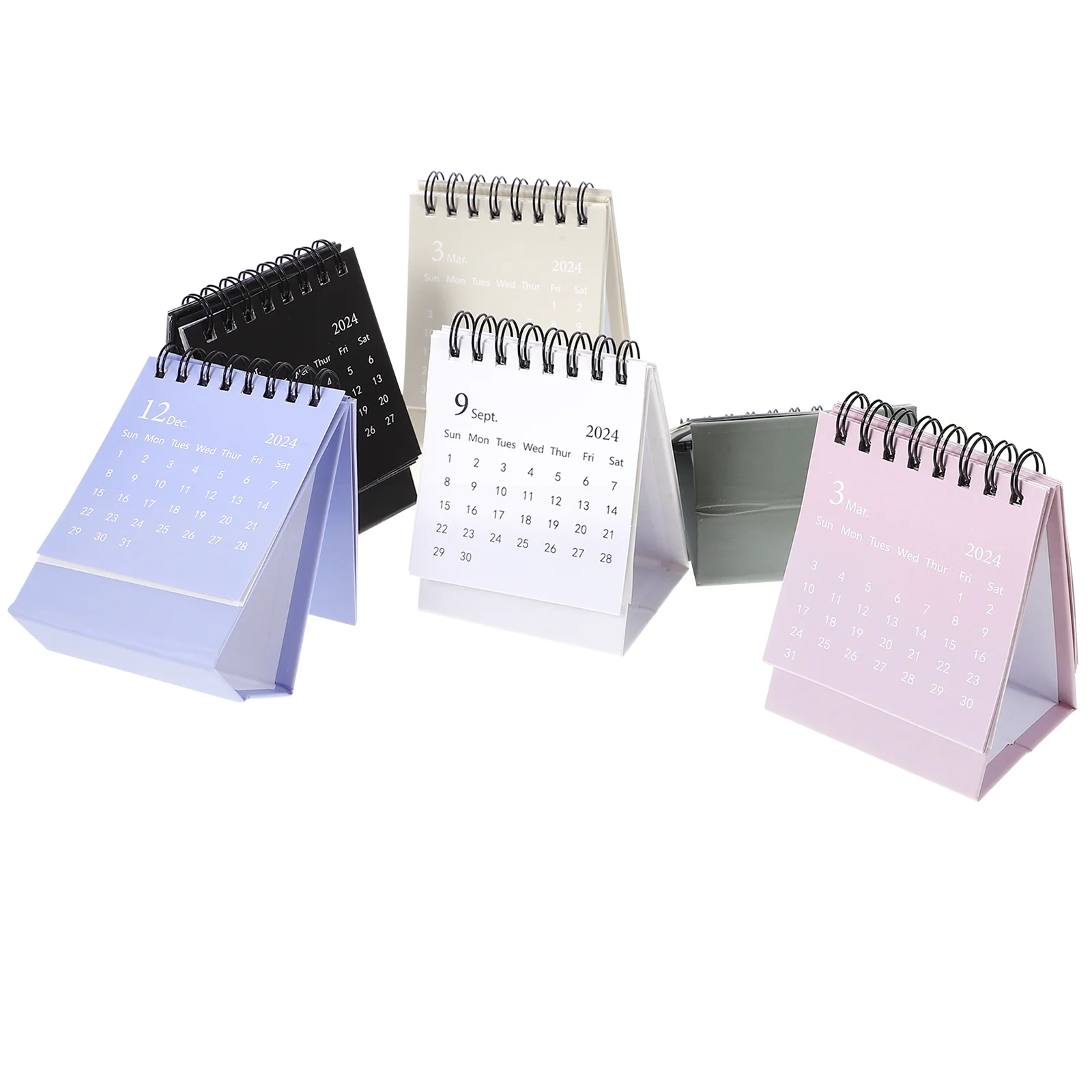 6Pcs Mini Calendar Planner Spiral  Desk Calendar Office Desktop Calendar Spiral Binding Calendar