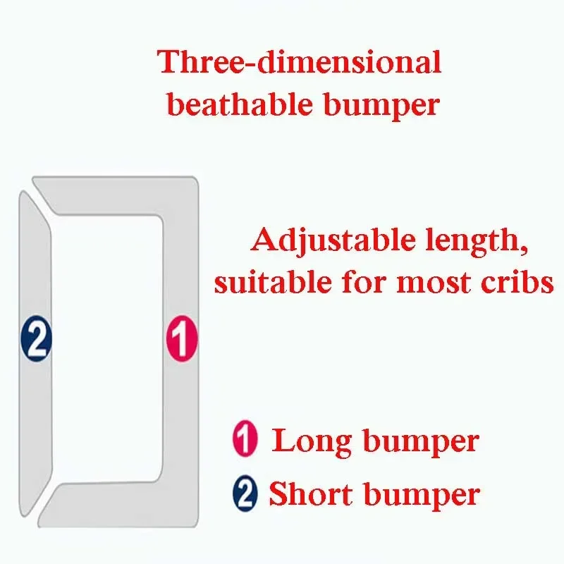 2Pcs Breathable Crib Bumper Set 6