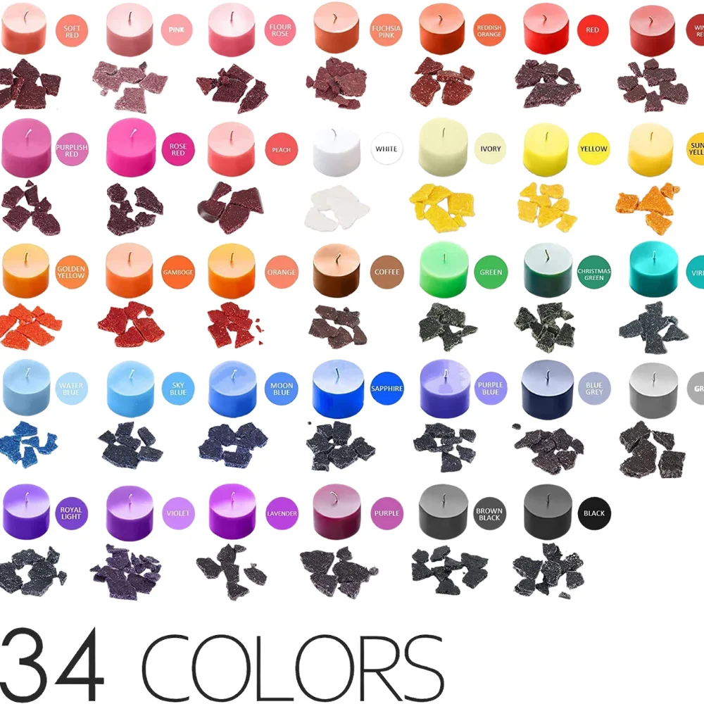 34 Color/set Dye Colors of Wax Candle Wax Dye Great Choice of Colors