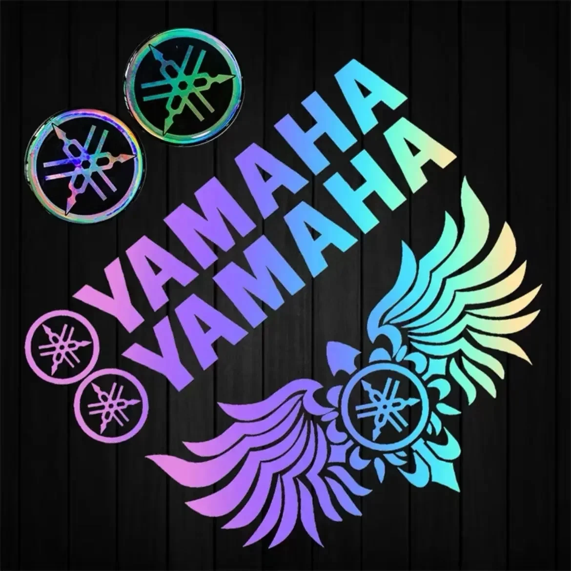 Yamaha Laser Reflective Stickers Motorcycle Helmet Tail Box Modified Stickers Waterproof Decorative Decals reflective stickers