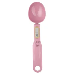 Compact Digital Kitchen Spoon Scale with LCD Display - Precision Measuring Tool (Pink)
