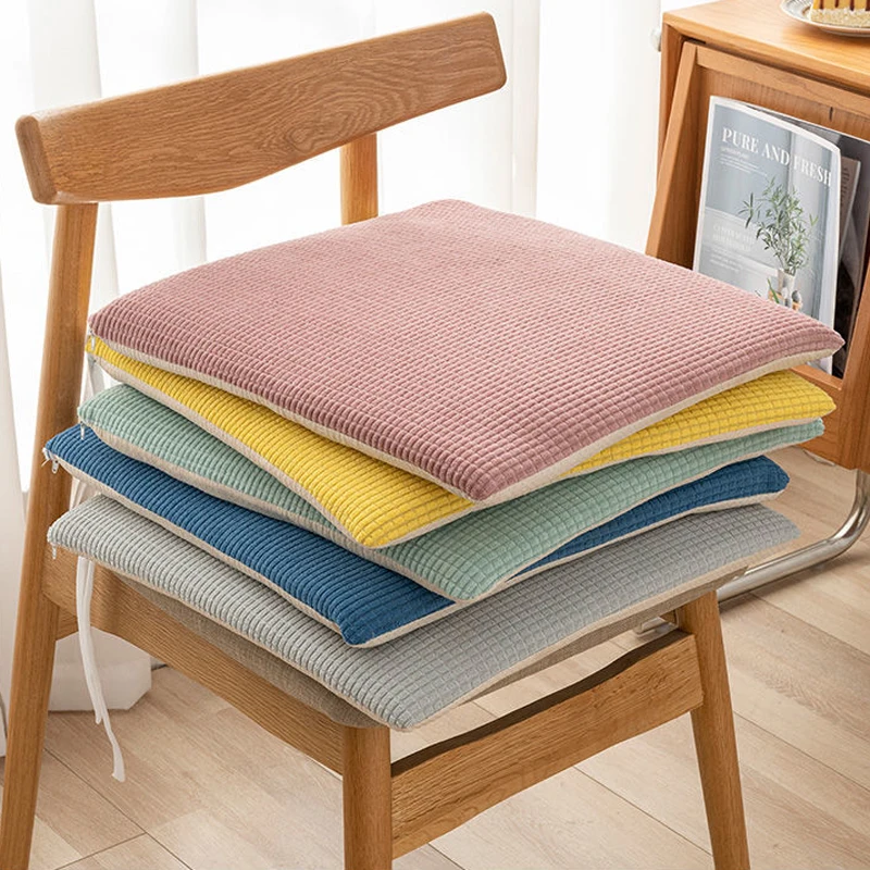 Plush Thicken Soft Cushion Square Home Dining Chair Mat Four Seasons Office Classroom Chair Cushion Simple Non-slip Stool Pad 5