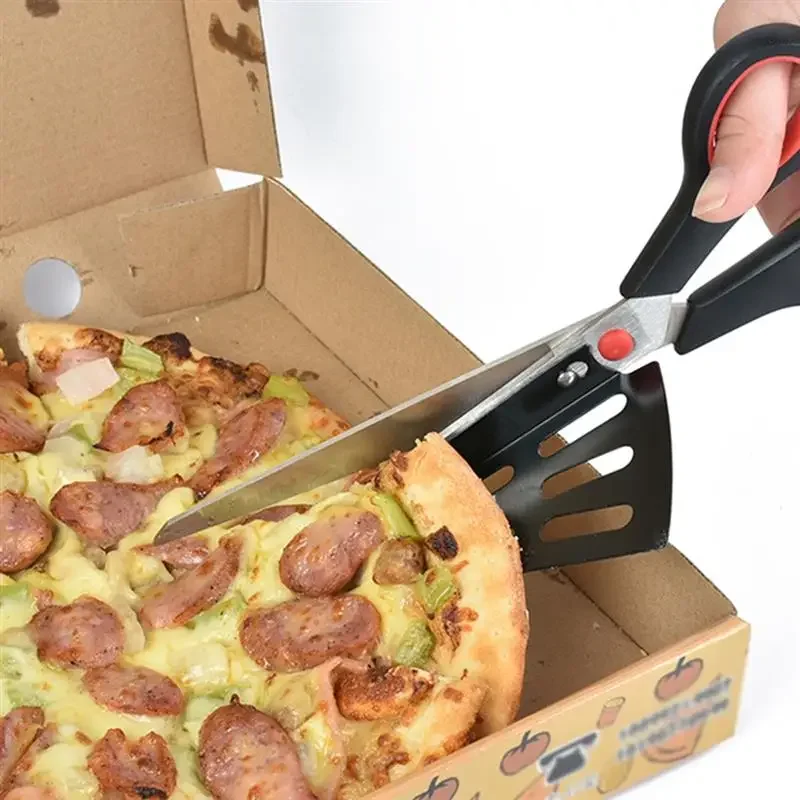Pizza Cutter Pizza Scissors Knife Pizza Cutting Tool Stainless Steel Cutter Slicer Baking Tool Multi-Functional With Detachable Spatula